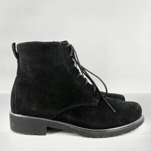 NEW Munro Women's Black Suede Finnley Lace Up Ankle Boots Size 9M